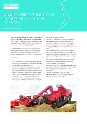 Установки для переробки щебеню Sandvik QI441 HS