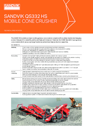 Установки для переробки щебеню Sandvik QS332 HS