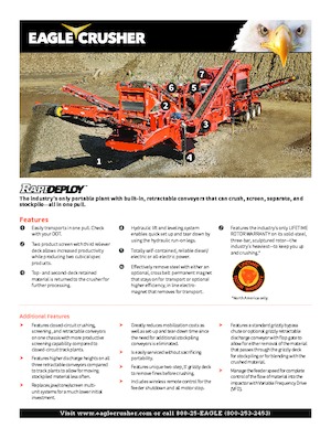 Установки для переробки щебеню Eagle Crusher Rapid-Deploy 