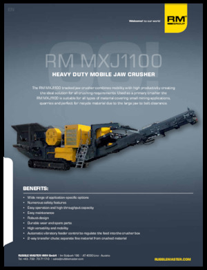 Установки для переробки щебеню Rubble Master RM MXJ1100