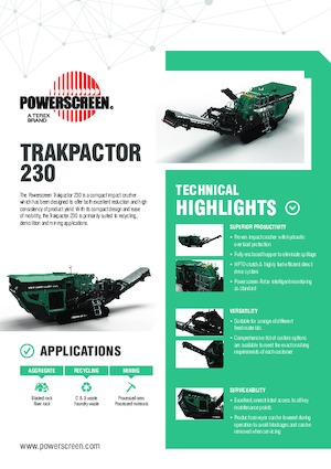 Установки для переробки щебеню Powerscreen Trakpactor 230