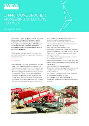 Установки для переробки щебеню Sandvik UH440i