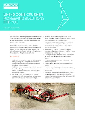 Установки для переробки щебеню Sandvik UH640