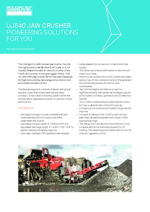 Установки для переробки щебеню Sandvik UJ540