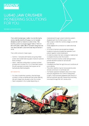 Установки для переробки щебеню Sandvik UJ640