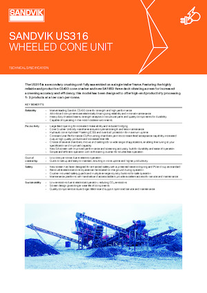 Установки для переробки щебеню Sandvik US316