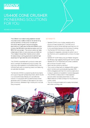 Установки для переробки щебеню Sandvik US440E