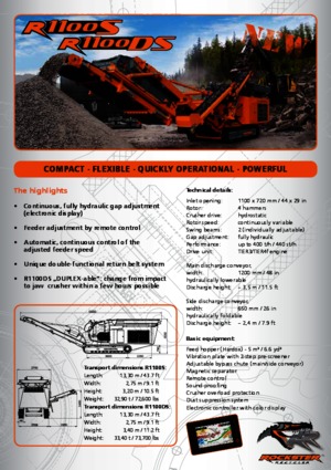 Установки для переробки щебеню Rockster R1100S 