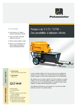 Гвинтові конвеєрні насоси Putzmeister S 5 EVTM