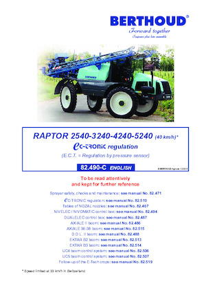 Самохідні польові обприскувачі Berthoud RAPTOR 5240