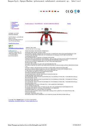 Самохідні польові обприскувачі Bargam Airone 2000