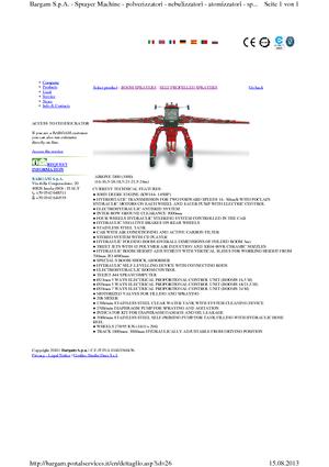 Самохідні польові обприскувачі Bargam Airone 2000