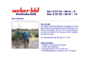 Подрібнювальні машини weber bbf HS 125 BE