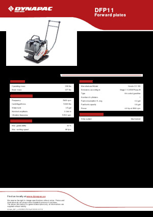 Односпрямовані віброплити Dynapac DFP11
