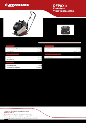 Односпрямовані віброплити Dynapac DFP8X e