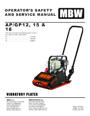 Односпрямовані віброплити M-B-W GP 18