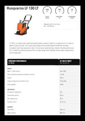 Односпрямовані віброплити Husqvarna LF 130 LT