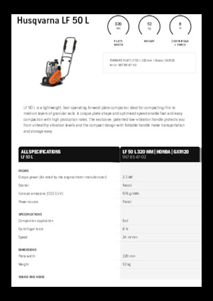 Односпрямовані віброплити Husqvarna LF 50 L