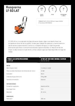 Односпрямовані віброплити Husqvarna LF 60 LAT