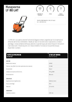 Односпрямовані віброплити Husqvarna LF 80 LAT