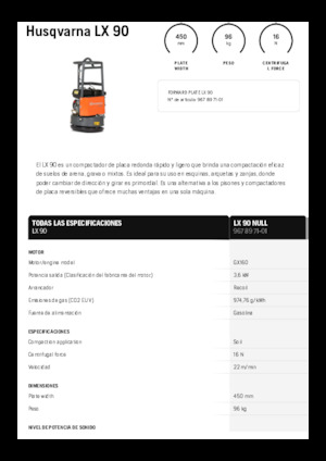 Односпрямовані віброплити Husqvarna LX 90