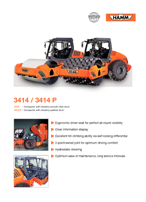 одновальцові дорожні катки Hamm 3414 V