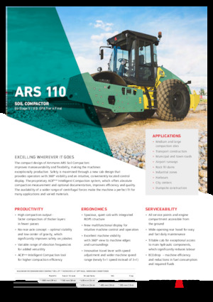 одновальцові дорожні катки Ammann ARS 110 PD