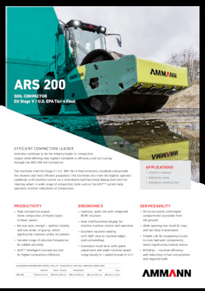 одновальцові дорожні катки Ammann ARS 200