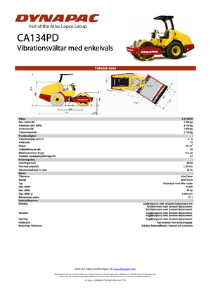 одновальцові дорожні катки Dynapac CA 134 PD