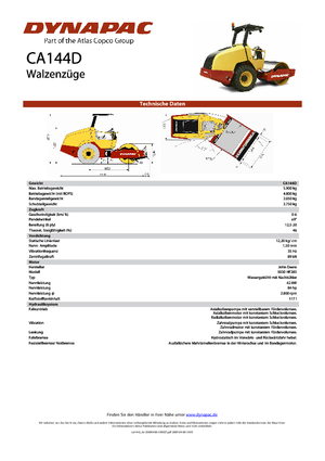 одновальцові дорожні катки Dynapac CA 144 D