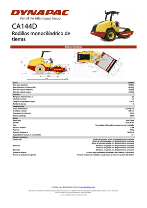 одновальцові дорожні катки Dynapac CA 144 D