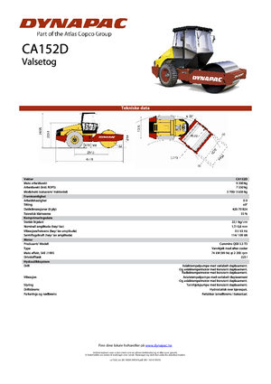 одновальцові дорожні катки Dynapac CA 152 D