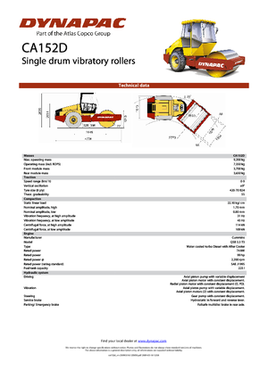 одновальцові дорожні катки Dynapac CA 152 D