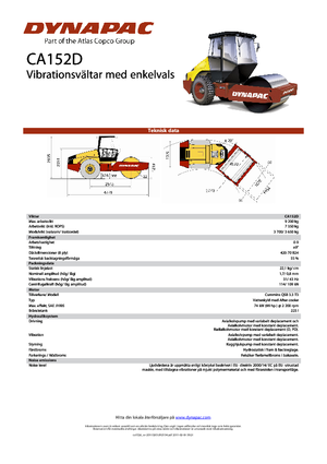 одновальцові дорожні катки Dynapac CA 152 D