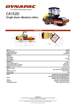 одновальцові дорожні катки Dynapac CA 152 D