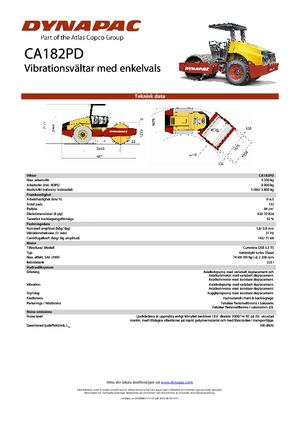 одновальцові дорожні катки Dynapac CA 182 PD
