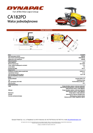 одновальцові дорожні катки Dynapac CA 182 PD