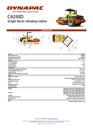 одновальцові дорожні катки Dynapac CA 250 D
