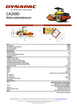 одновальцові дорожні катки Dynapac CA 250 D