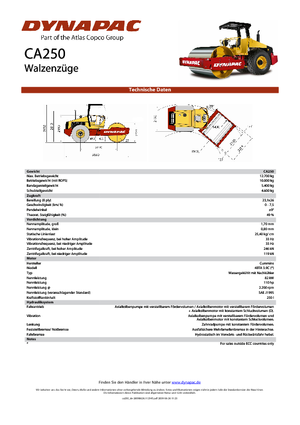 одновальцові дорожні катки Dynapac CA 250