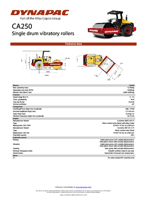 одновальцові дорожні катки Dynapac CA 250