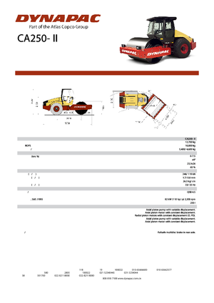 одновальцові дорожні катки Dynapac CA 250-II