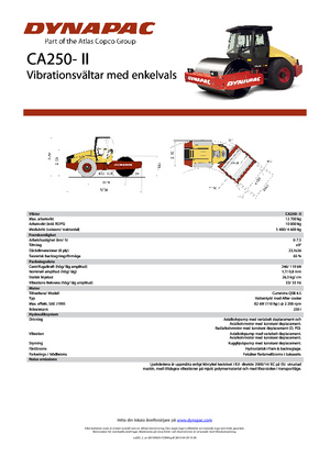 одновальцові дорожні катки Dynapac CA 250-II