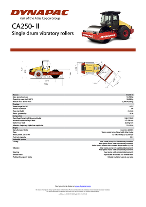 одновальцові дорожні катки Dynapac CA 250-II
