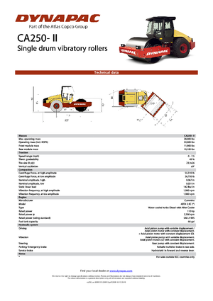 одновальцові дорожні катки Dynapac CA 250-II