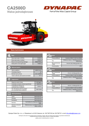 одновальцові дорожні катки Dynapac CA 2500 D