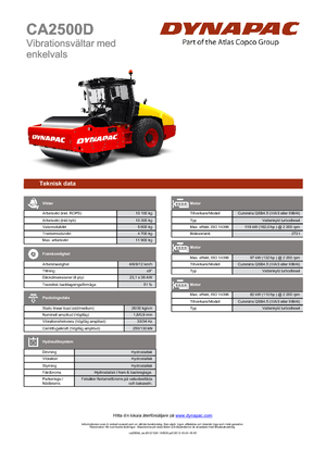 одновальцові дорожні катки Dynapac CA 2500 D