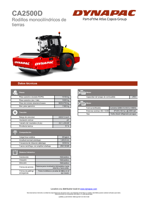 одновальцові дорожні катки Dynapac CA 2500 D
