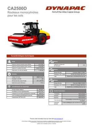 одновальцові дорожні катки Dynapac CA 2500 D