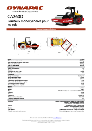 одновальцові дорожні катки Dynapac CA 260 D